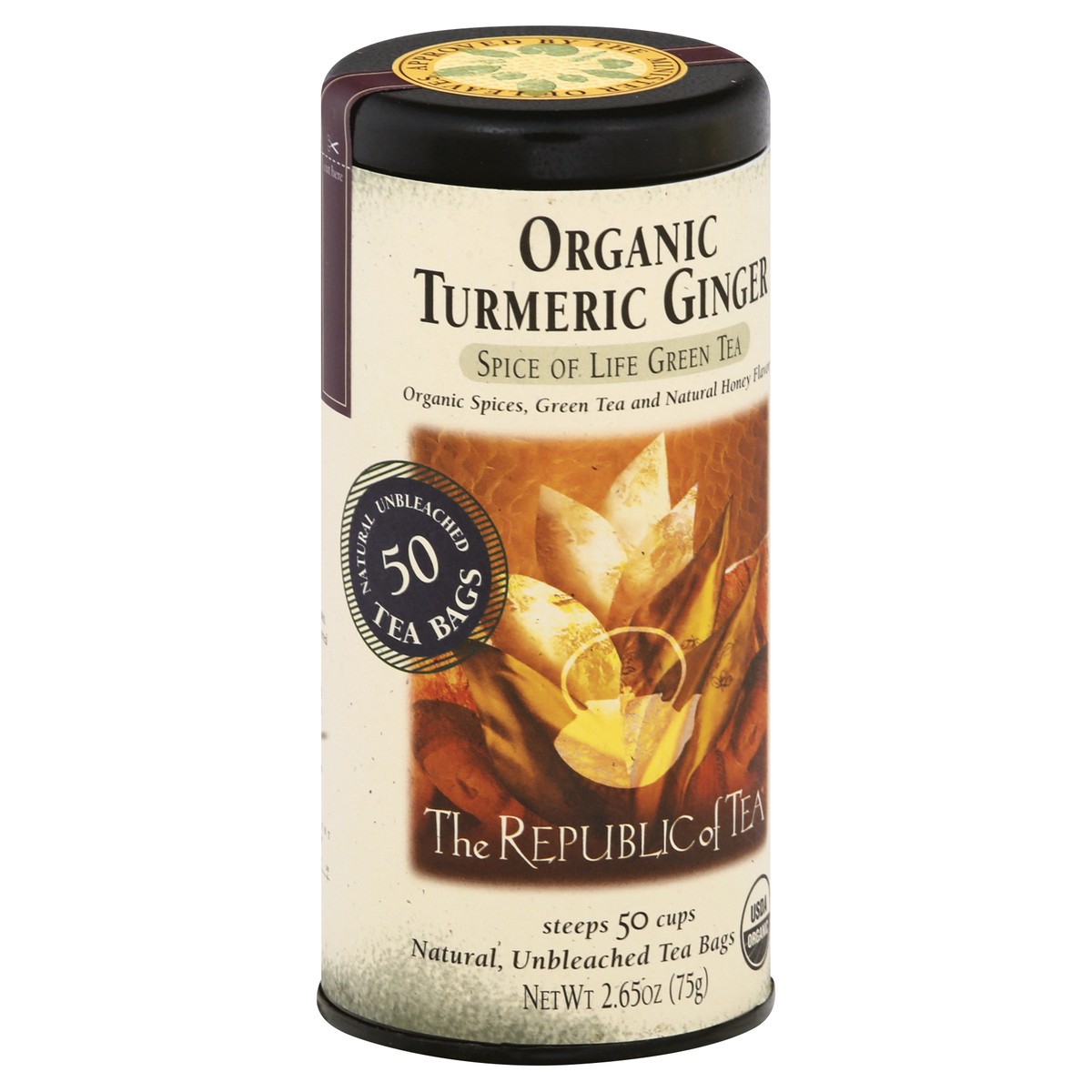 slide 10 of 12, The Republic of Tea Organic Turmeric Ginger Spice Of Life Green Tea - 50 ct, 50 ct