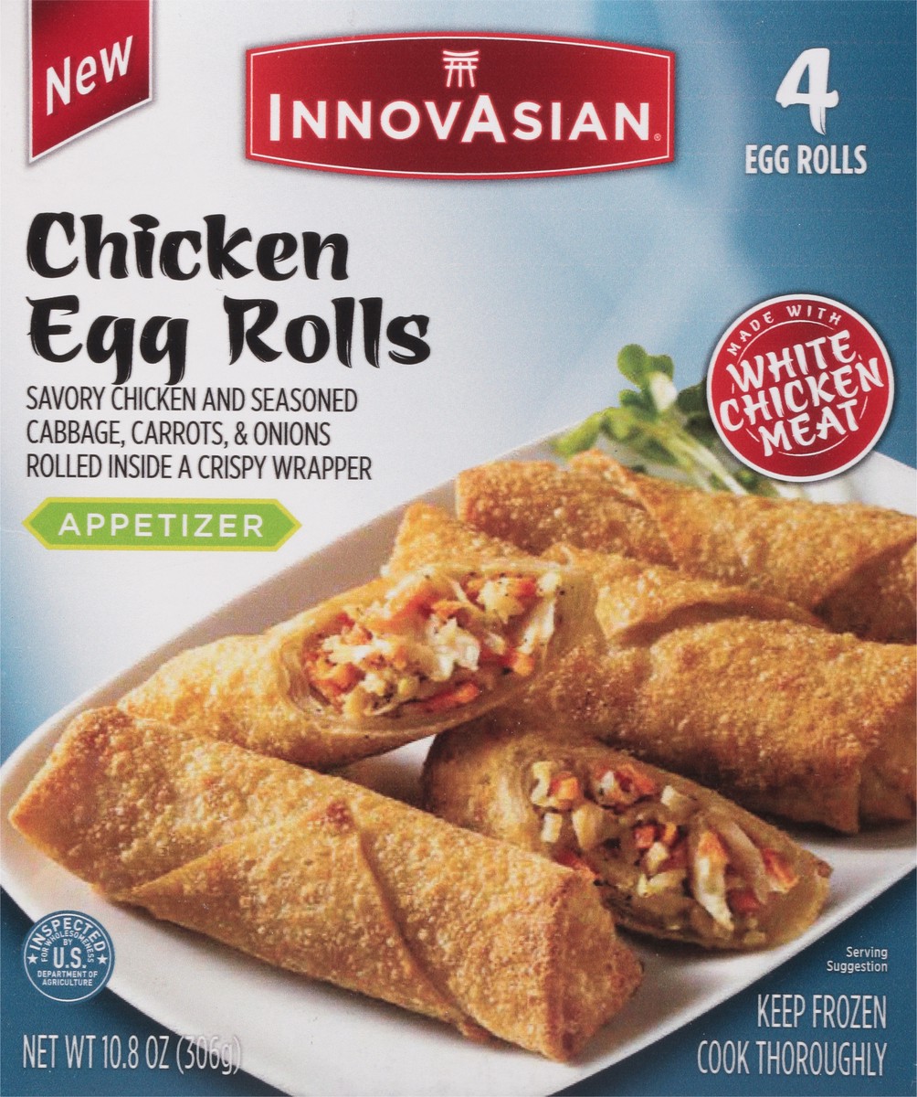 slide 6 of 9, InnovAsian Chicken Egg Roll 4Ct, 10.8 oz