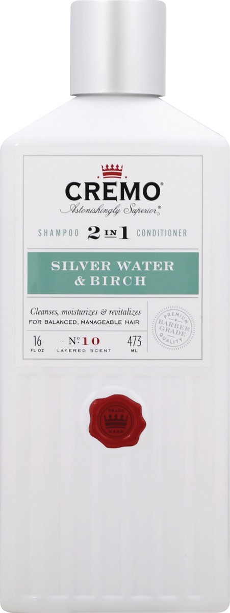 slide 2 of 9, Cremo 2 in 1 Layered Scent No. 10 Silver Water & Birch Shampoo & Conditioner 16 oz, 16 oz