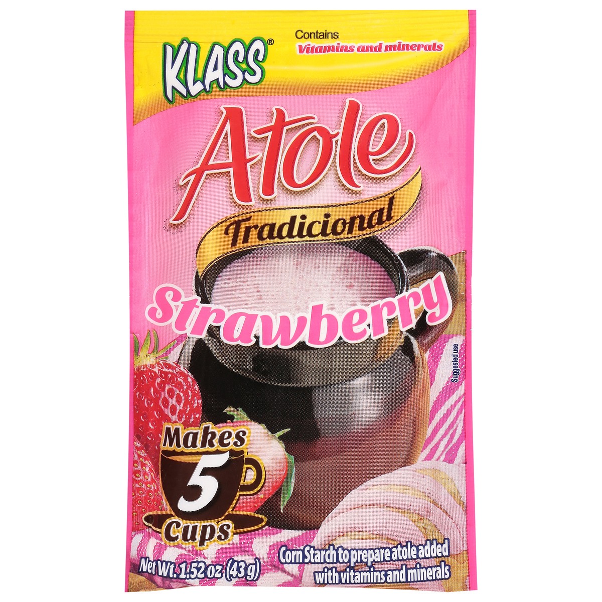 slide 3 of 14, Klass Atole Tradicional Strawberry Drink Mix 1.52 oz, 1.52 oz