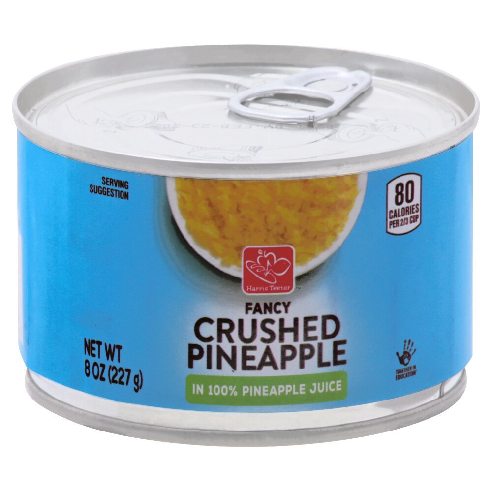 slide 1 of 1, Harris Teeter Pineapple Crushed in Juice, 8 oz