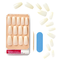 slide 5 of 13, KISS Salon Acrylic Natural Fake Nails, ‘Strong Enough'', 28 Count, 1 cnt