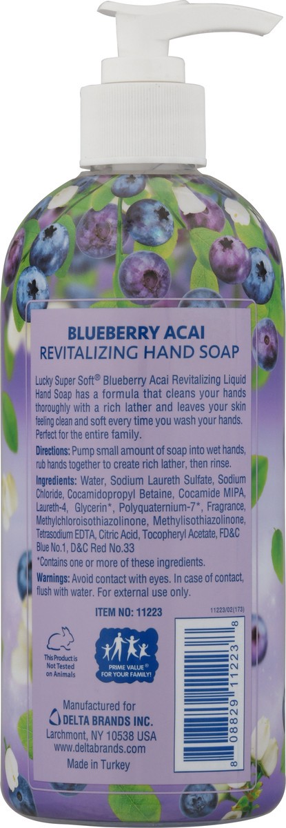 slide 5 of 9, Lucky Super Soft Revitalizing Blueberry Acai Hand Soap 13 fl oz, 13 fl oz
