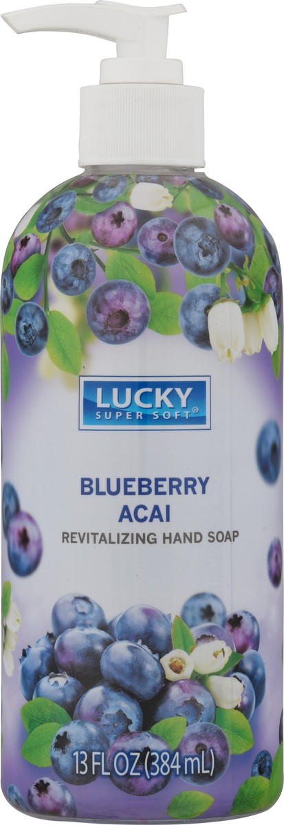 slide 4 of 9, Lucky Super Soft Revitalizing Blueberry Acai Hand Soap 13 fl oz, 13 fl oz