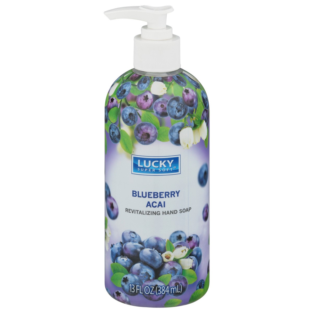 slide 1 of 9, Lucky Super Soft Revitalizing Blueberry Acai Hand Soap 13 fl oz, 13 fl oz
