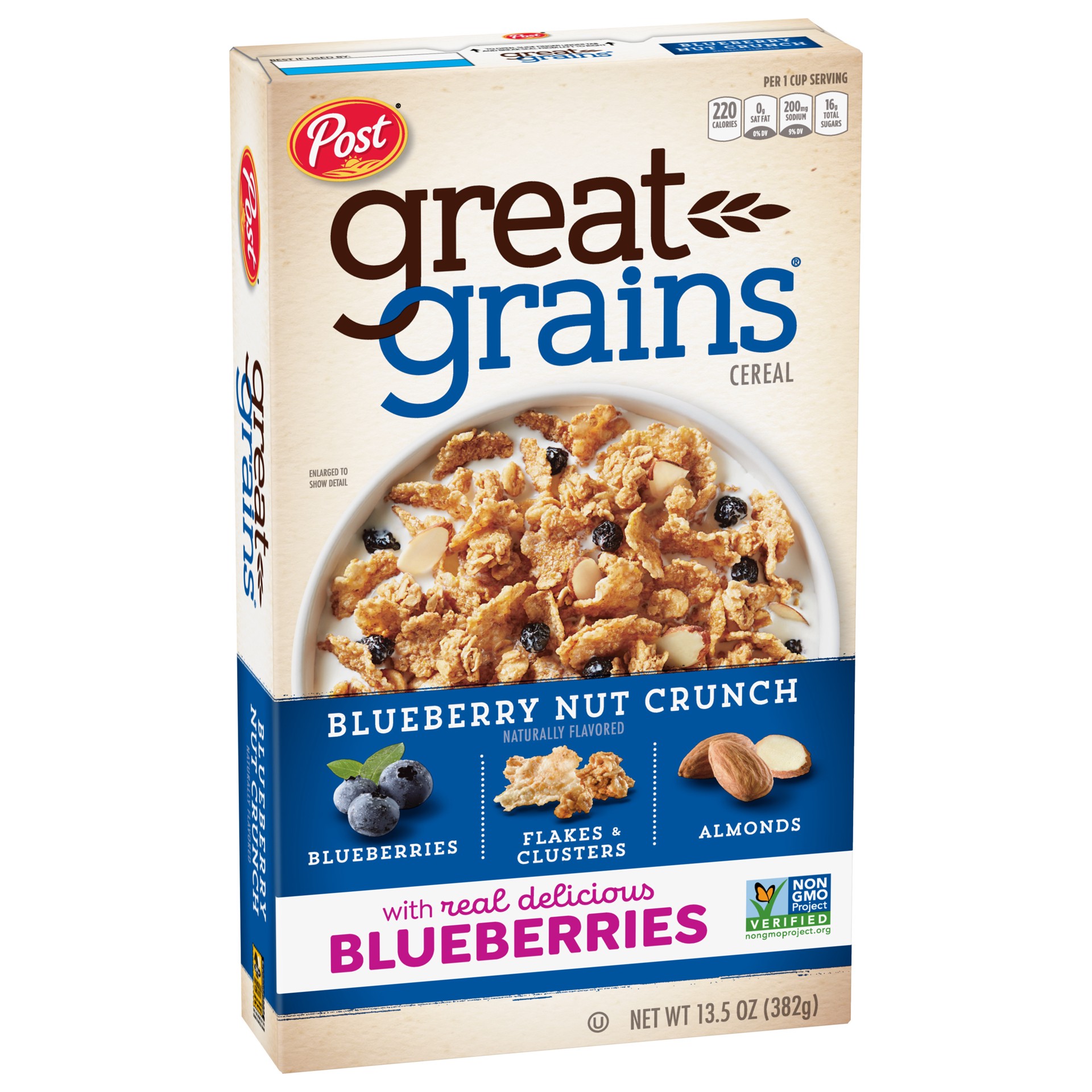 slide 3 of 5, Post Great Grains Blueberry Nut Crunch Cereal, 13.5 OZ Box, 13.5 oz