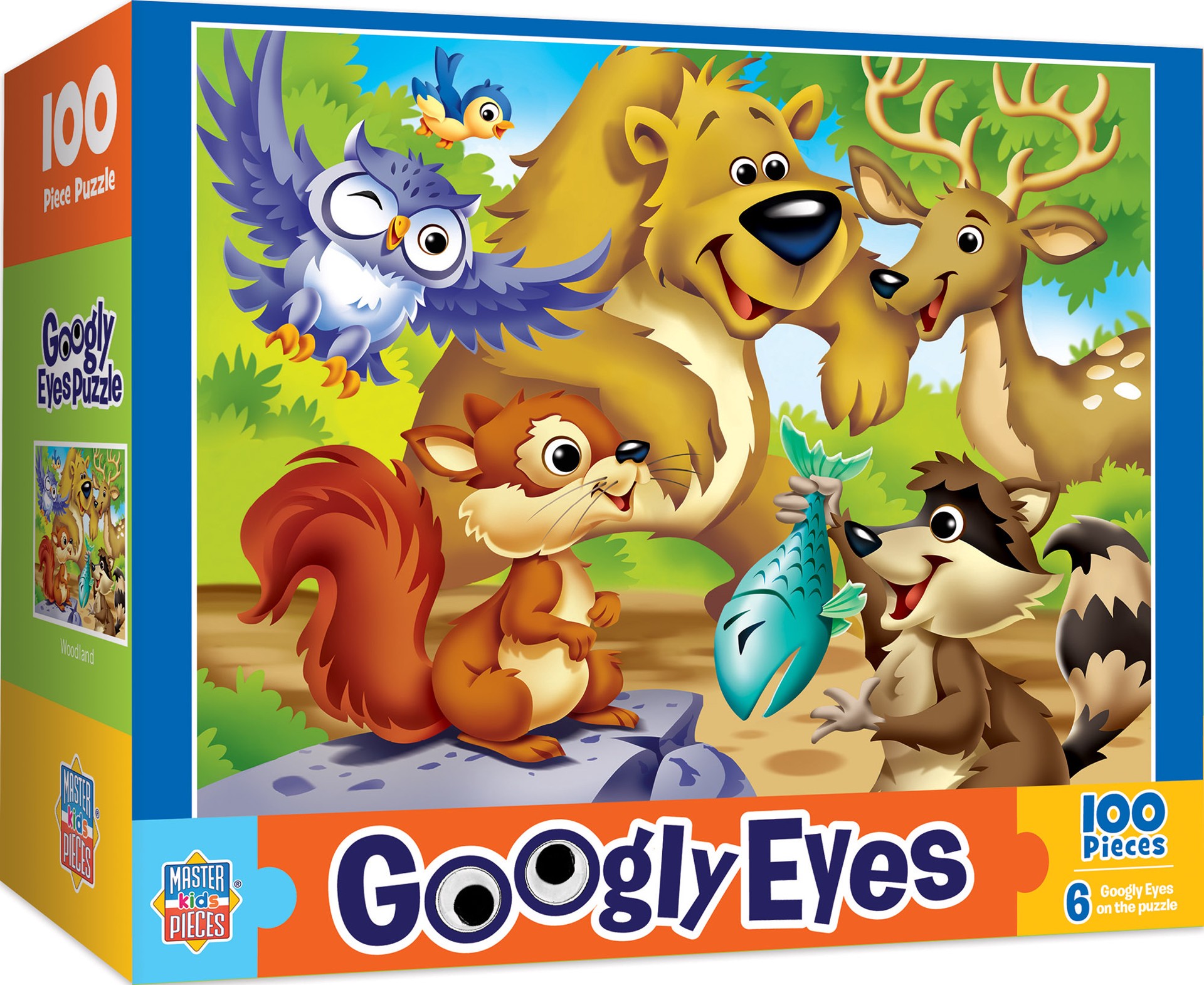 slide 2 of 4, Masterpieces Googly Eyes - Woodland Animals 100 Piece Puzzle, 1 PK