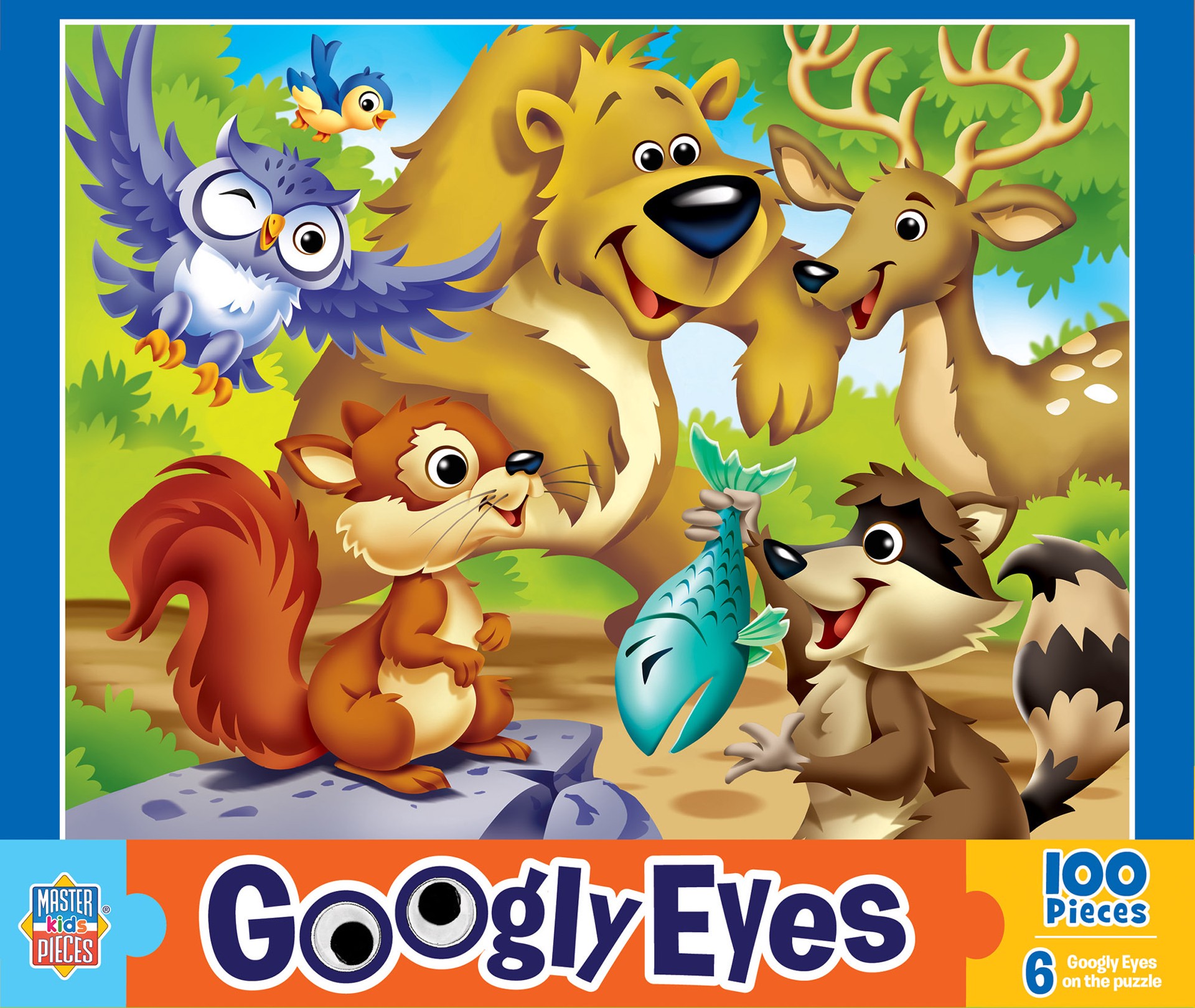 slide 1 of 4, Masterpieces Googly Eyes - Woodland Animals 100 Piece Puzzle, 1 PK