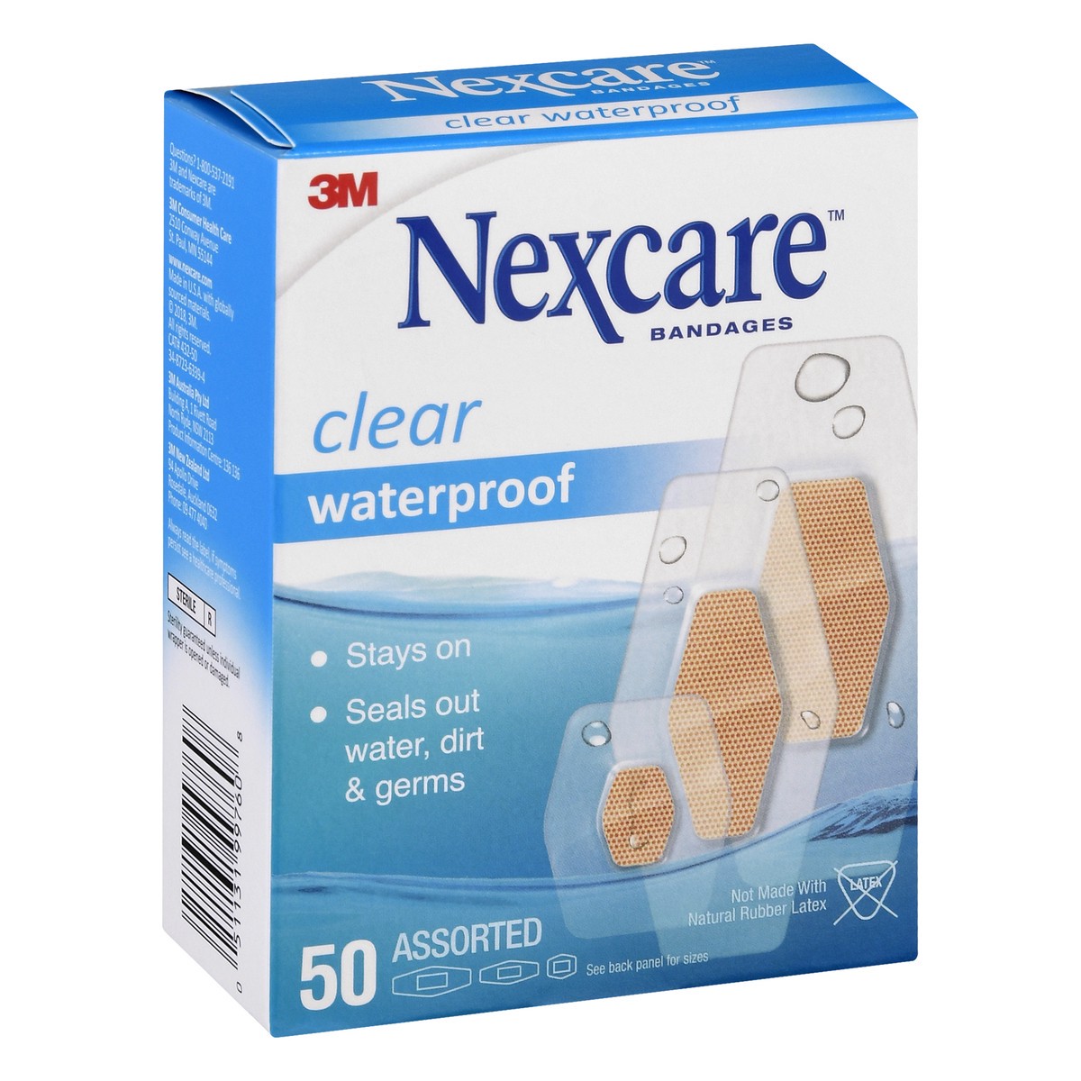 slide 8 of 9, Nexcare Clear Waterproof Assorted Bandages 50 ea, 50 ct