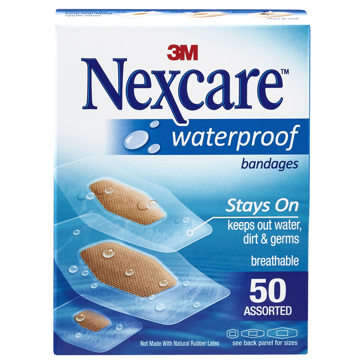 slide 1 of 9, Nexcare Clear Waterproof Assorted Bandages 50 ea, 50 ct