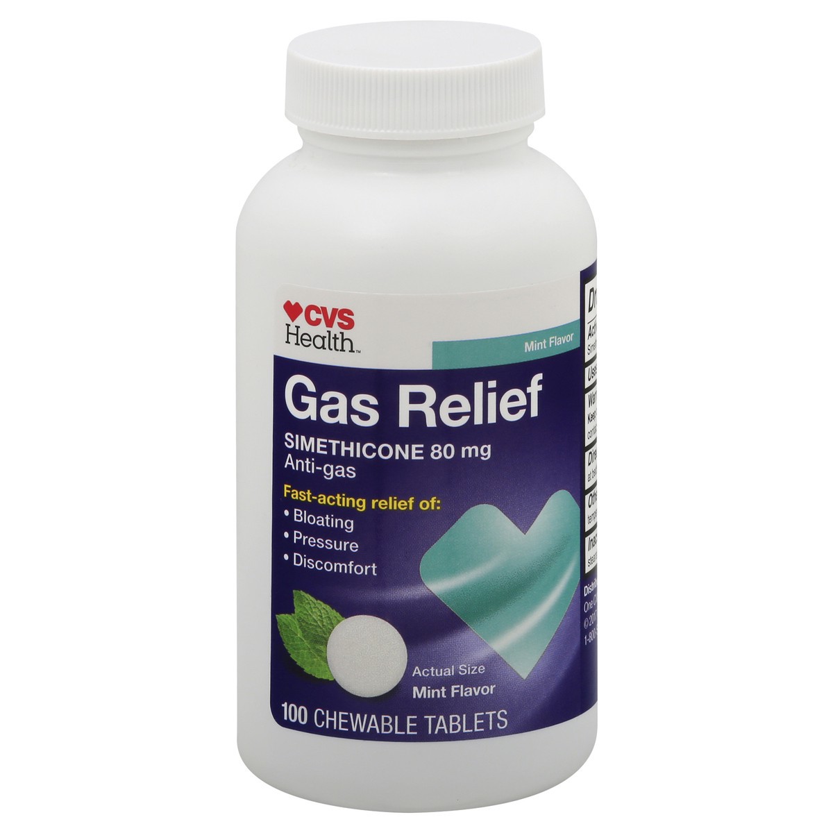 slide 5 of 9, CVS Health Gas Relief Tablets, Mint, 100 Ct, 100 ct
