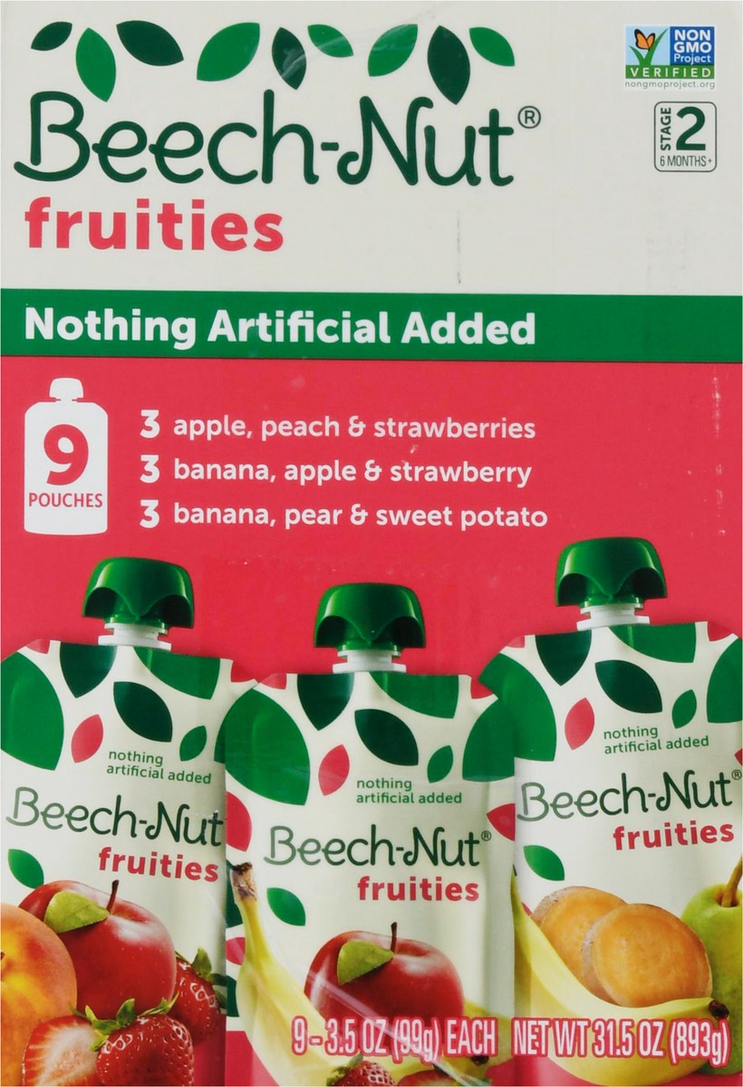 slide 4 of 14, Beech-Nut Stage 2 (from About 6 Months) Fruities 9 Pouches 3.5 oz Pouch 9 ea, 9 ct