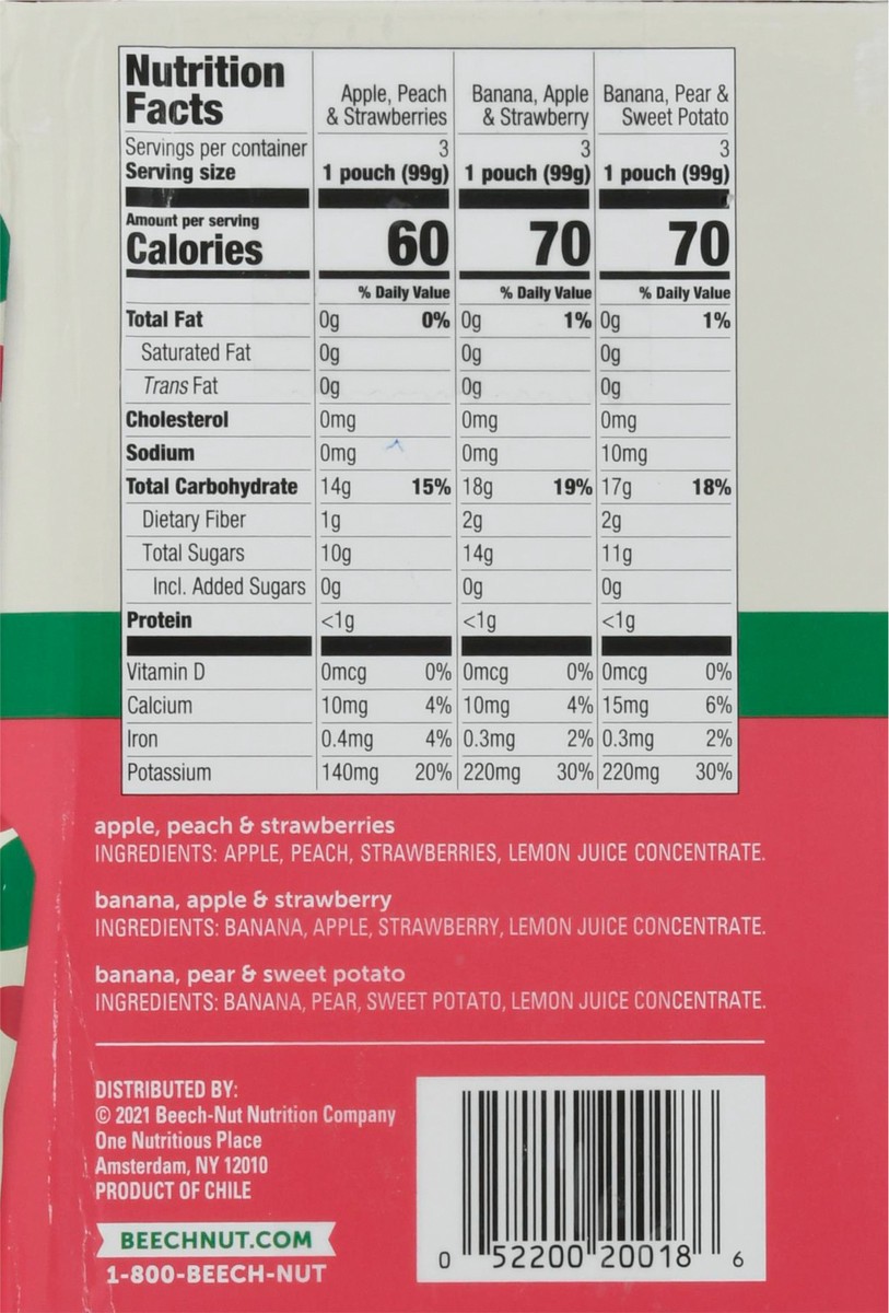 slide 11 of 14, Beech-Nut Stage 2 (from About 6 Months) Fruities 9 Pouches 3.5 oz Pouch 9 ea, 9 ct