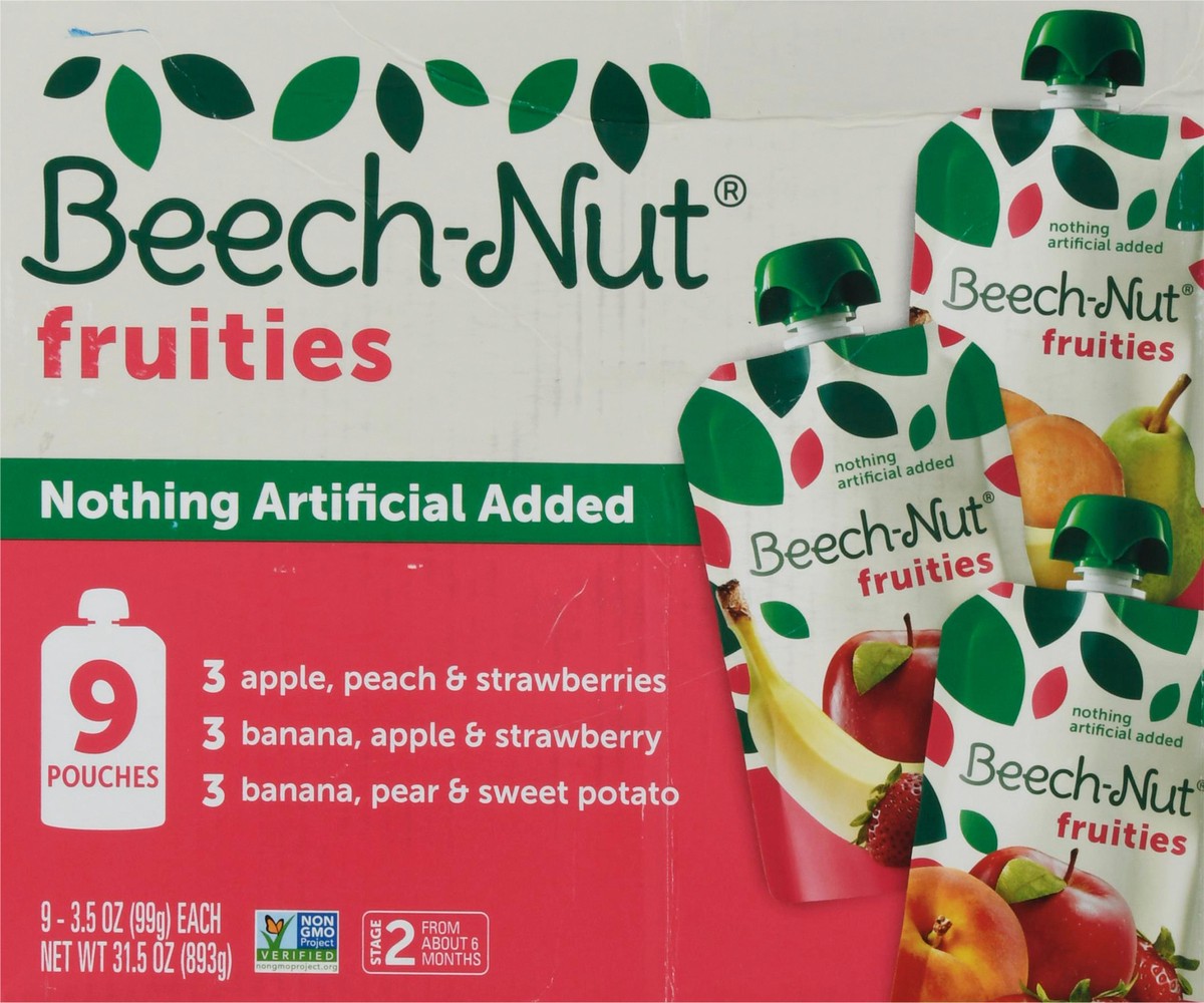 slide 2 of 14, Beech-Nut Stage 2 (from About 6 Months) Fruities 9 Pouches 3.5 oz Pouch 9 ea, 9 ct