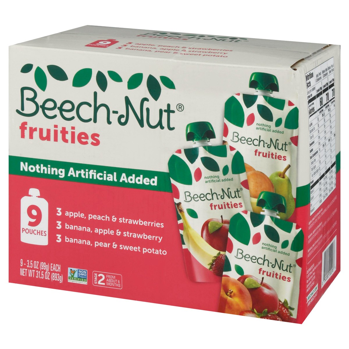 slide 12 of 14, Beech-Nut Stage 2 (from About 6 Months) Fruities 9 Pouches 3.5 oz Pouch 9 ea, 9 ct