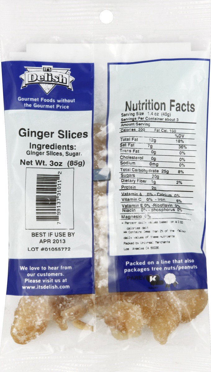 slide 3 of 4, It's Delish Ginger Slices - 3 oz, 3 oz