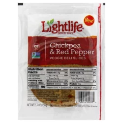 Lightlife Veggie Deli Slices, Chickpea & Red Pepper