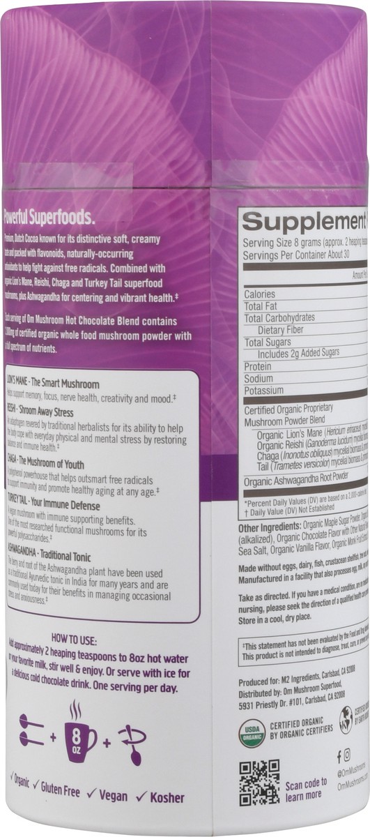 slide 7 of 12, Om Superfood Hot Chocolate Mushroom Blend 8.47 oz, 1 ct