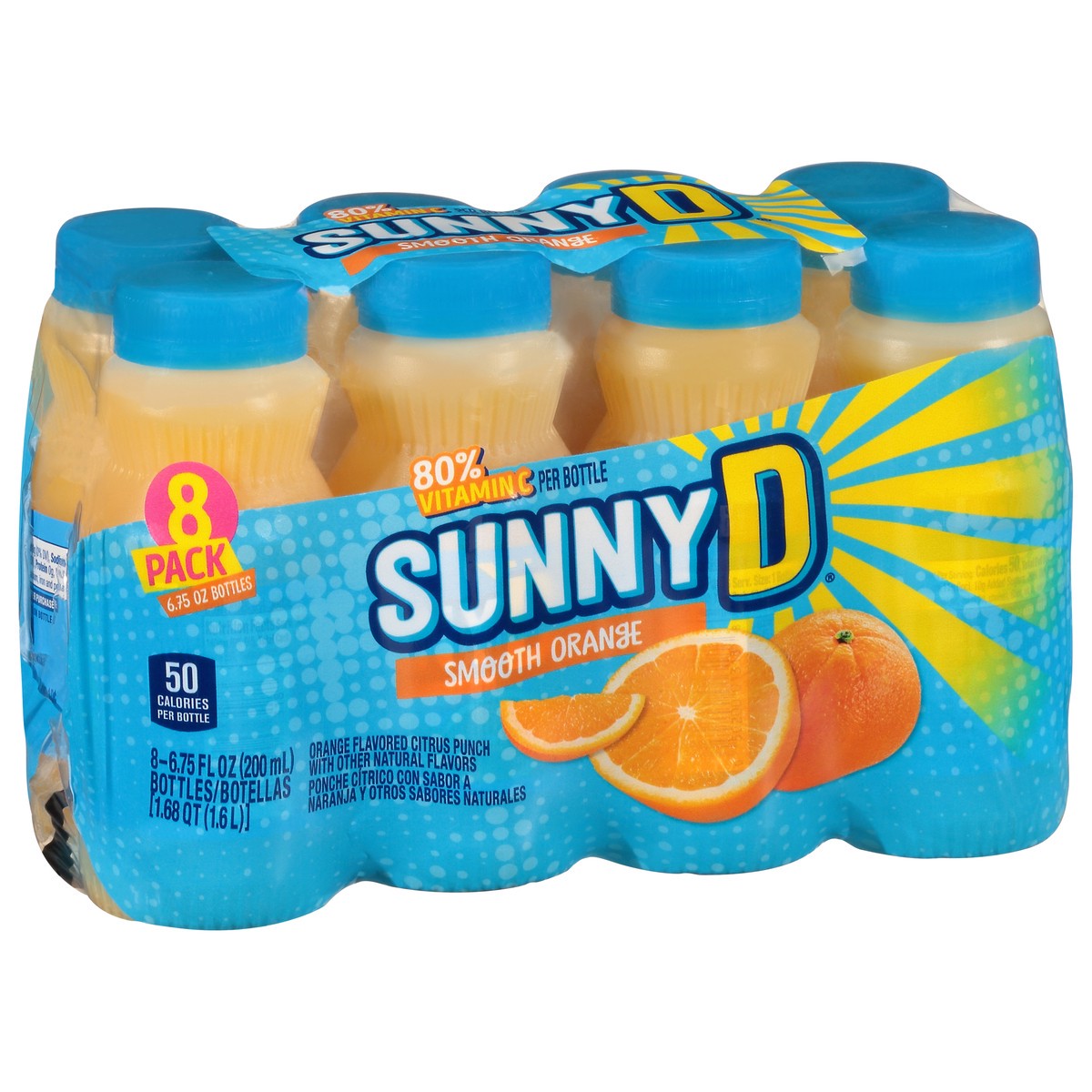 slide 2 of 9, Sunny D Smooth Orange Citrus Punch 8-6.75 fl oz Bottles, 8 ct