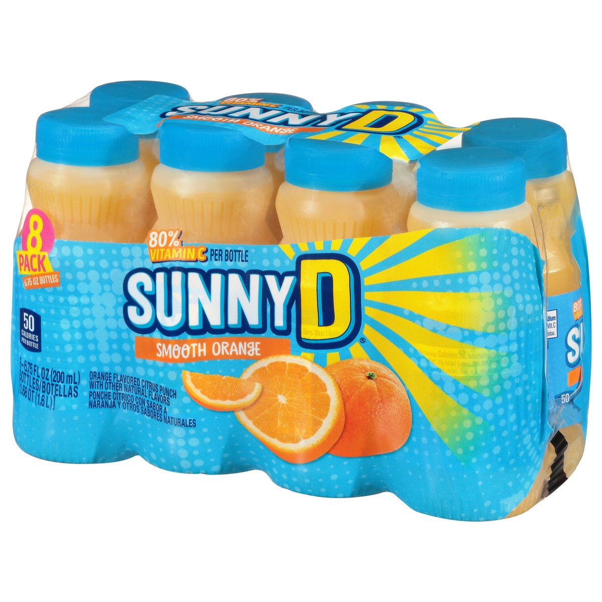 slide 3 of 9, Sunny D Smooth Orange Citrus Punch 8-6.75 fl oz Bottles, 8 ct