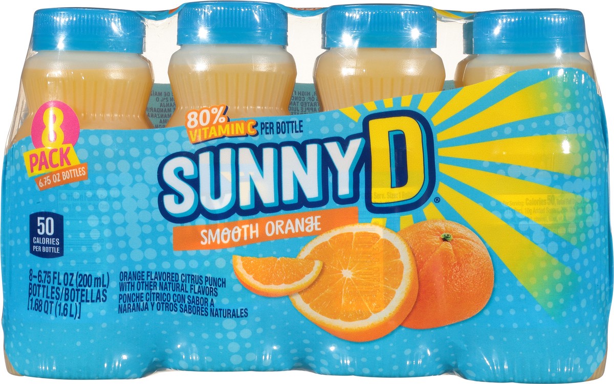 slide 6 of 9, Sunny D Smooth Orange Citrus Punch 8-6.75 fl oz Bottles, 8 ct