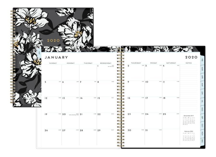slide 4 of 4, Blue Sky Baccara Dark Weekly/Monthly Cyo Planner, 8-1/2'' X 11'', Multicolor, January To December 2020, 110211, 1 ct