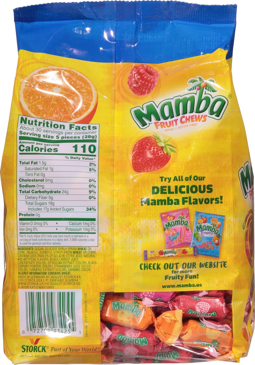 slide 5 of 9, Storck Mamba Strawberry/Raspberry/Orange Fruit Chews Party Size 30 oz, 30 oz