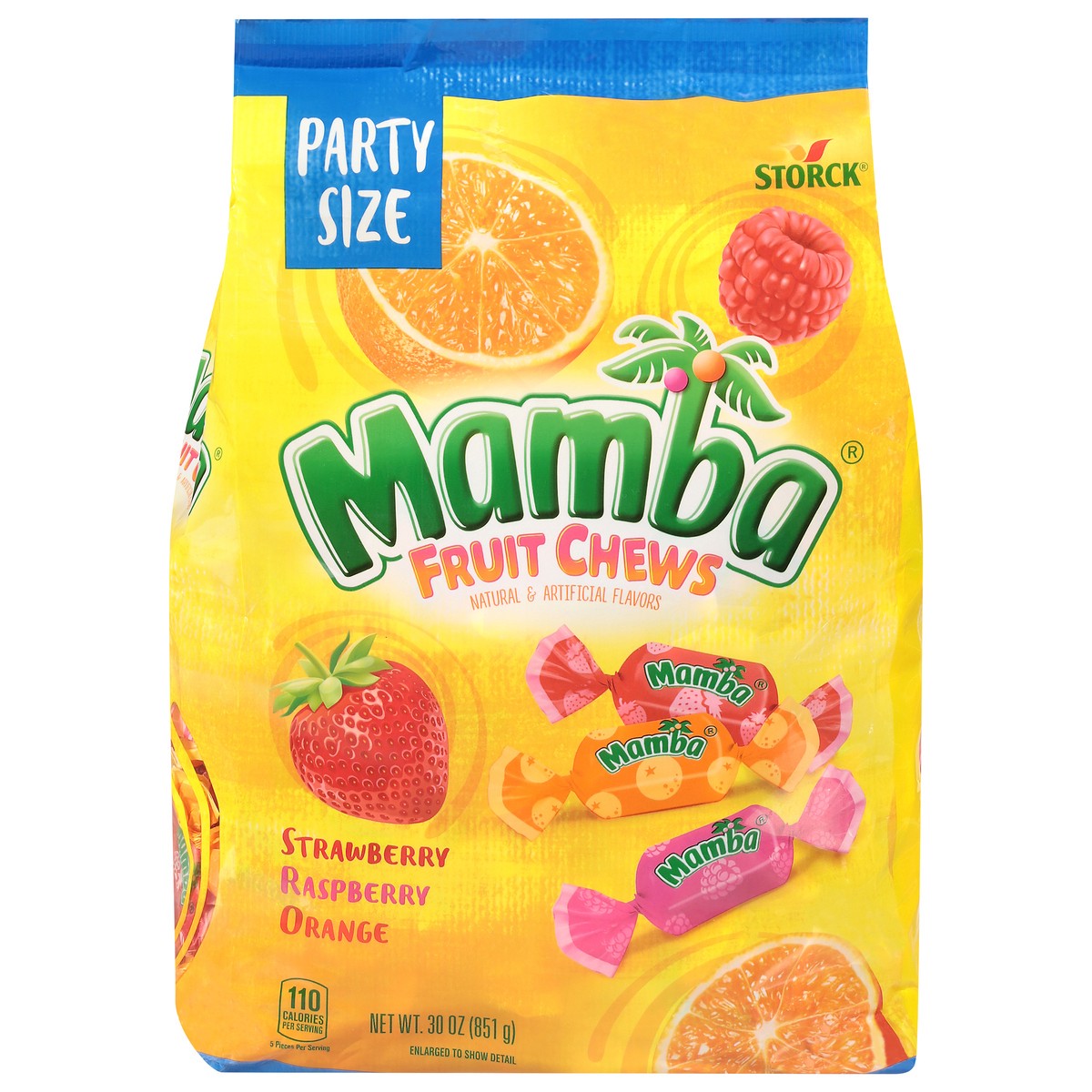 slide 1 of 9, Mamba Strawberry/Raspberry/Orange Fruit Chews Party Size - 30 oz, 30 oz