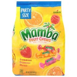 Mamba Strawberry/Raspberry/Orange Fruit Chews Party Size - 30 oz