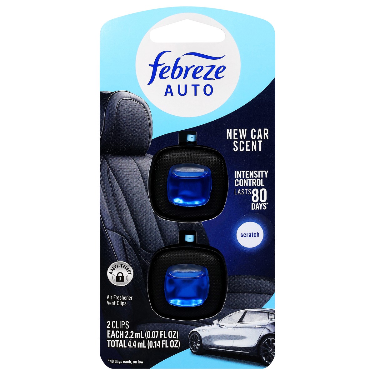 slide 1 of 10, Febreze Auto New Car Air Freshener, 2 ct