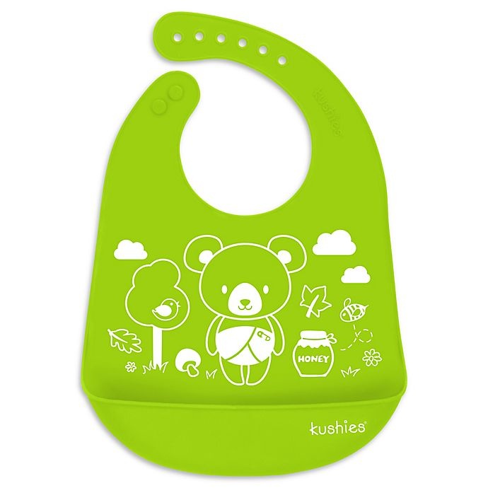 slide 1 of 1, Kushies Baby Bear Silicatch Bib - Citrus Green, 1 ct