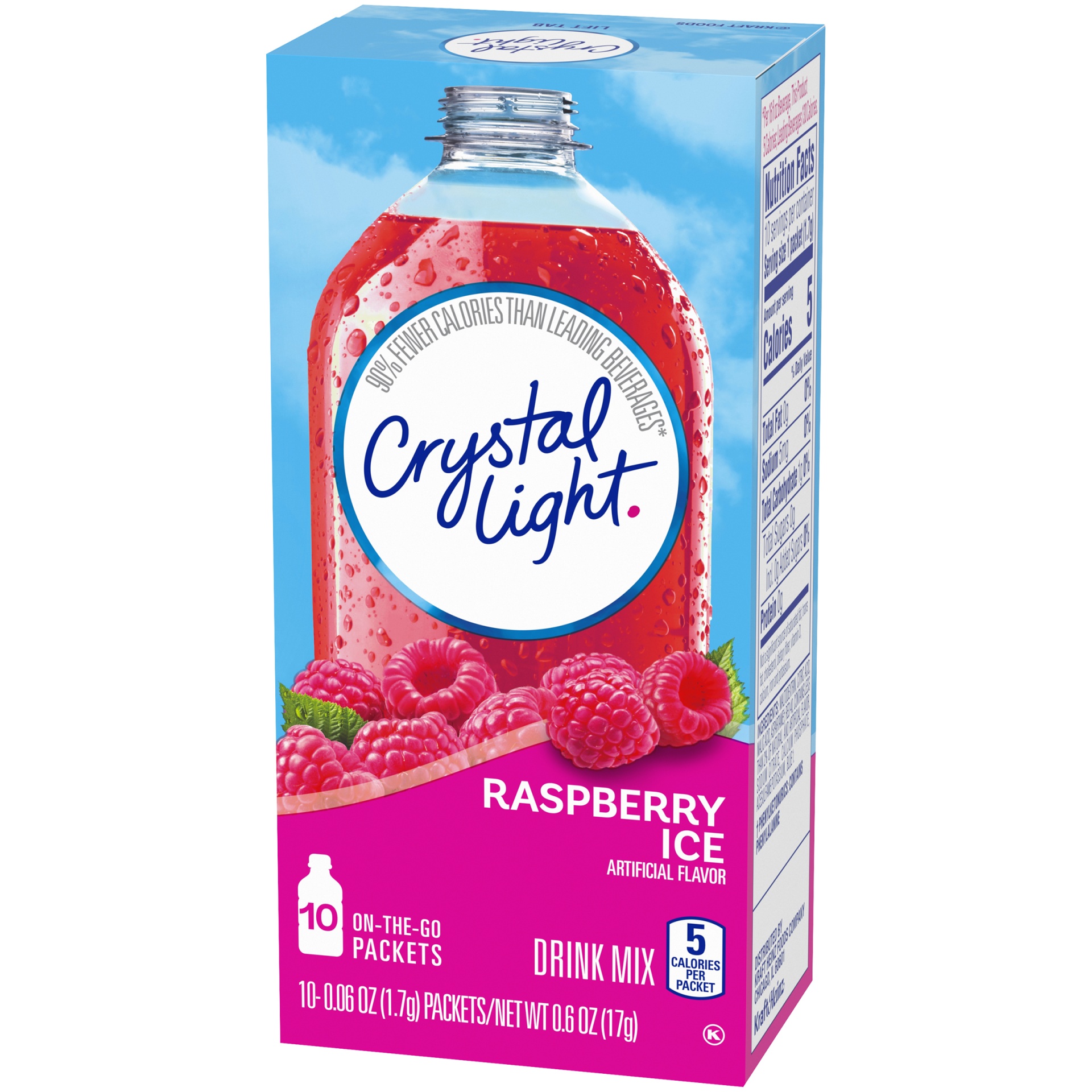 slide 6 of 9, Crystal Light Raspberry Ice Artificially Flavored Powdered Drink Mix On-the-Go-Packets, 10 ct