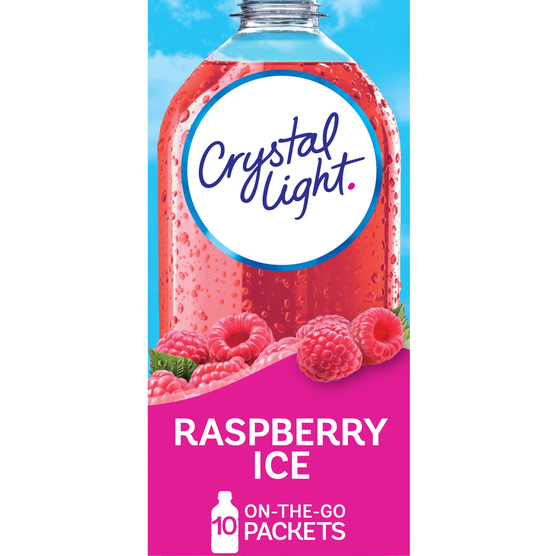 slide 1 of 11, Crystal Light Raspberry Ice Artificially Flavored Powdered Drink Mix On-the-Go-Packets, 10 ct