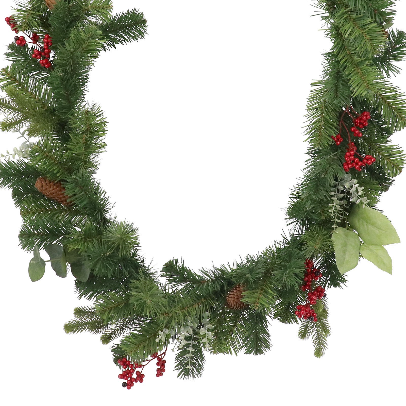 slide 2 of 2, 6ft. Green Pine, Eucalyptus & Berry Garland By Ashland, 6 ft