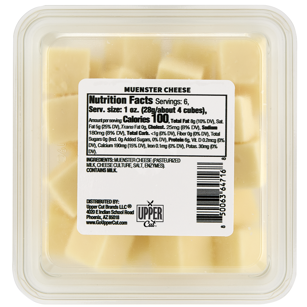 slide 6 of 6, Upper Cut® Muenster Cheese Cubes, 6 oz