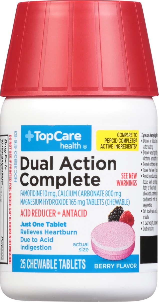 slide 7 of 13, TopCare Top Care Acid Reducer Plus Antacid, Complete, Berry Flavor, 25 ct