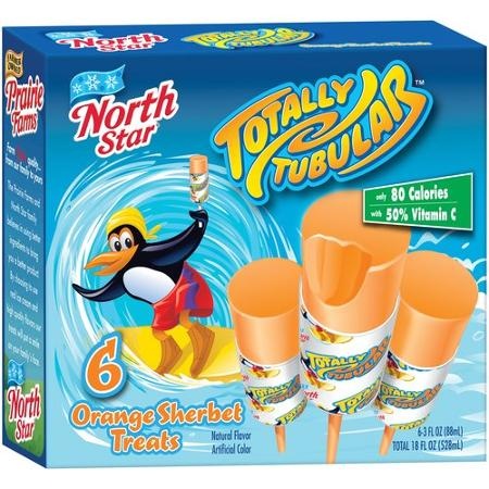 slide 1 of 1, North Star Orange Sherbert Cups, 6 ct