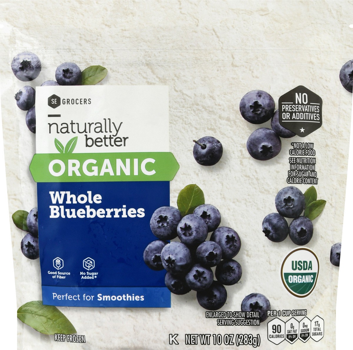 slide 3 of 12, SE Grocers Naturally Better Organic Whole Blueberries, 10 oz