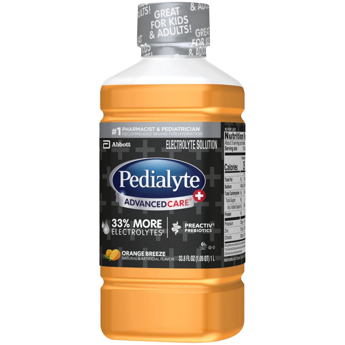 slide 3 of 9, Pedialyte AdvancedCare Plus Electrolyte Solution Orange Breeze 33.8 fl oz Bottle, 33.8 fl oz