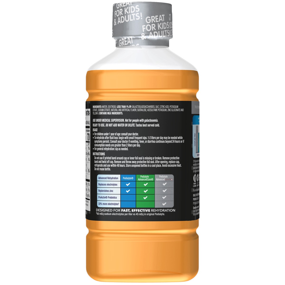 slide 5 of 9, Pedialyte AdvancedCare Plus Electrolyte Solution Orange Breeze 33.8 fl oz Bottle, 33.8 fl oz