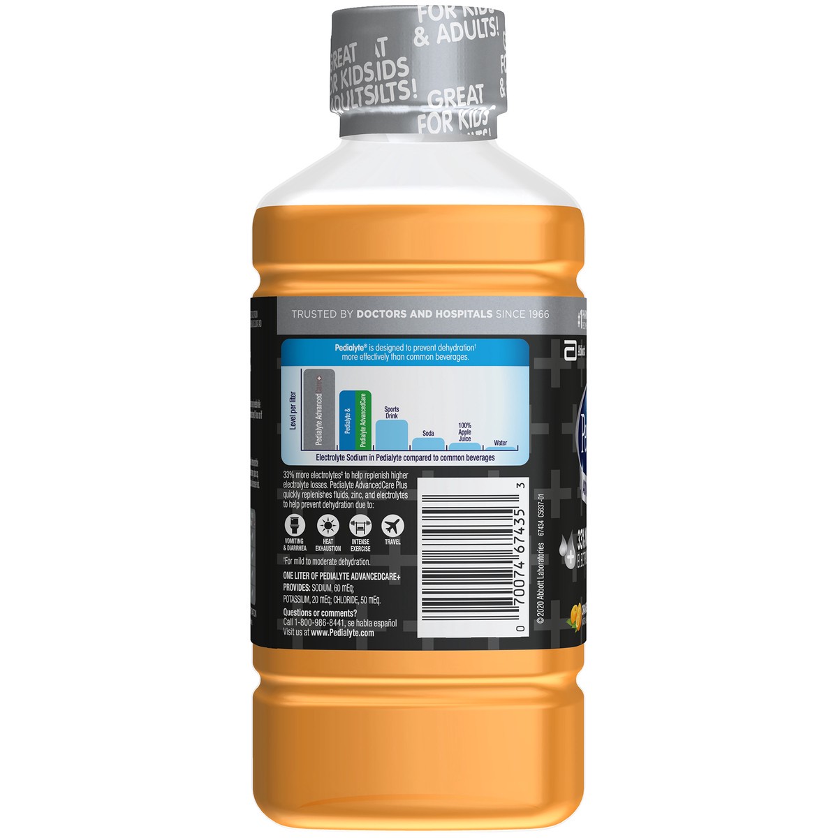 slide 7 of 9, Pedialyte AdvancedCare Plus Electrolyte Solution Orange Breeze 33.8 fl oz Bottle, 33.8 fl oz