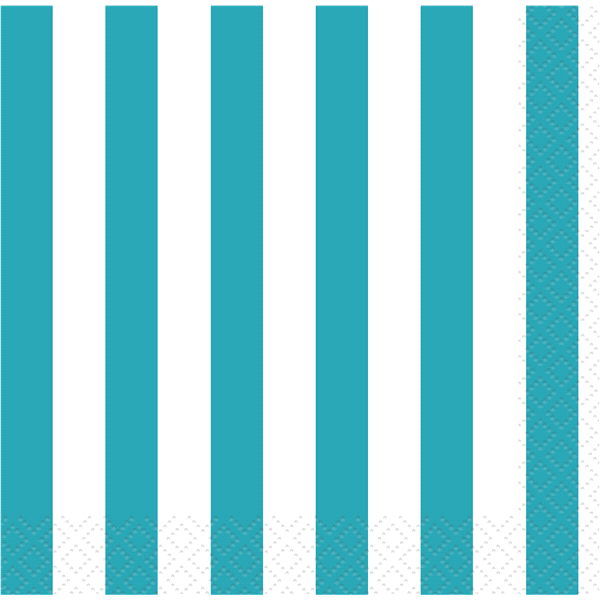 slide 1 of 1, Unique Industries Teal Stripe Beverage Napkins, 30 ct