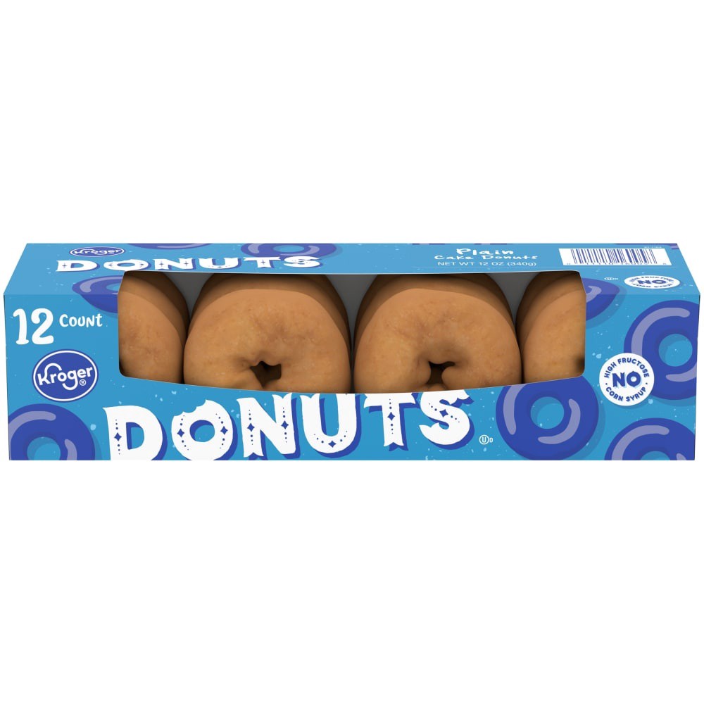 slide 1 of 6, Kroger Plain Cake Donuts, 12 oz