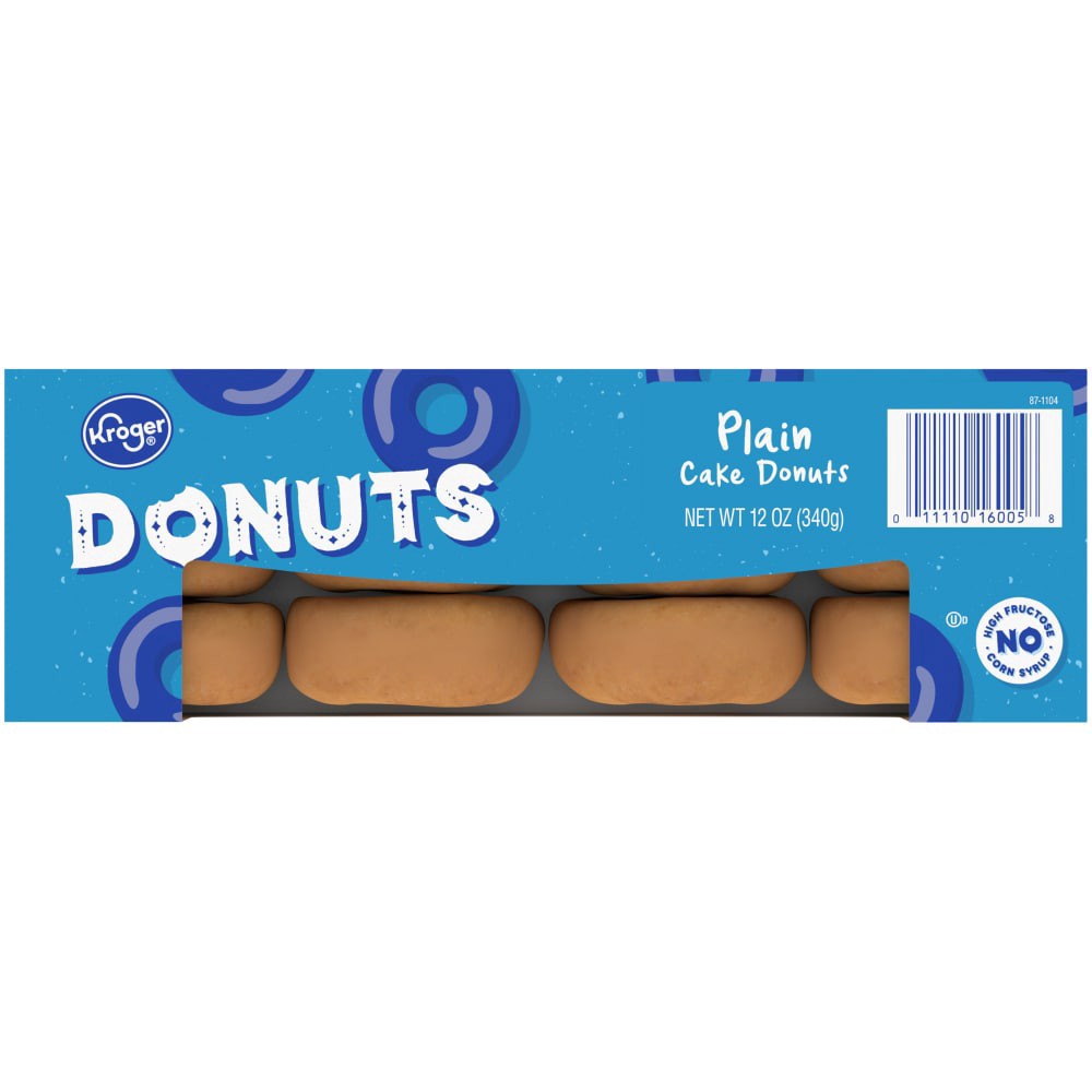 slide 3 of 6, Kroger Plain Cake Donuts, 12 oz