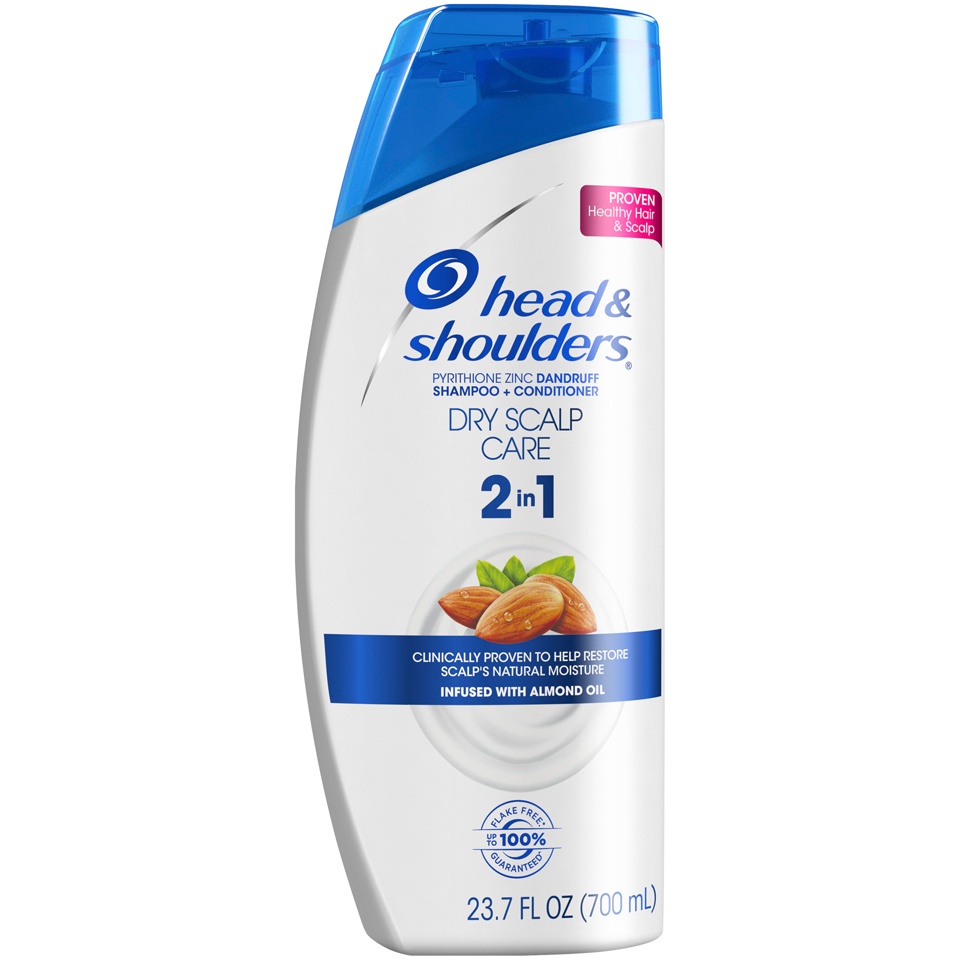 slide 1 of 1, Head & Shoulders Head & Shoulders Dry Scalp Care Almond Oil 2-In-1 Fresh Scent Dandruff Shampoo + Conditioner, 23.7 oz