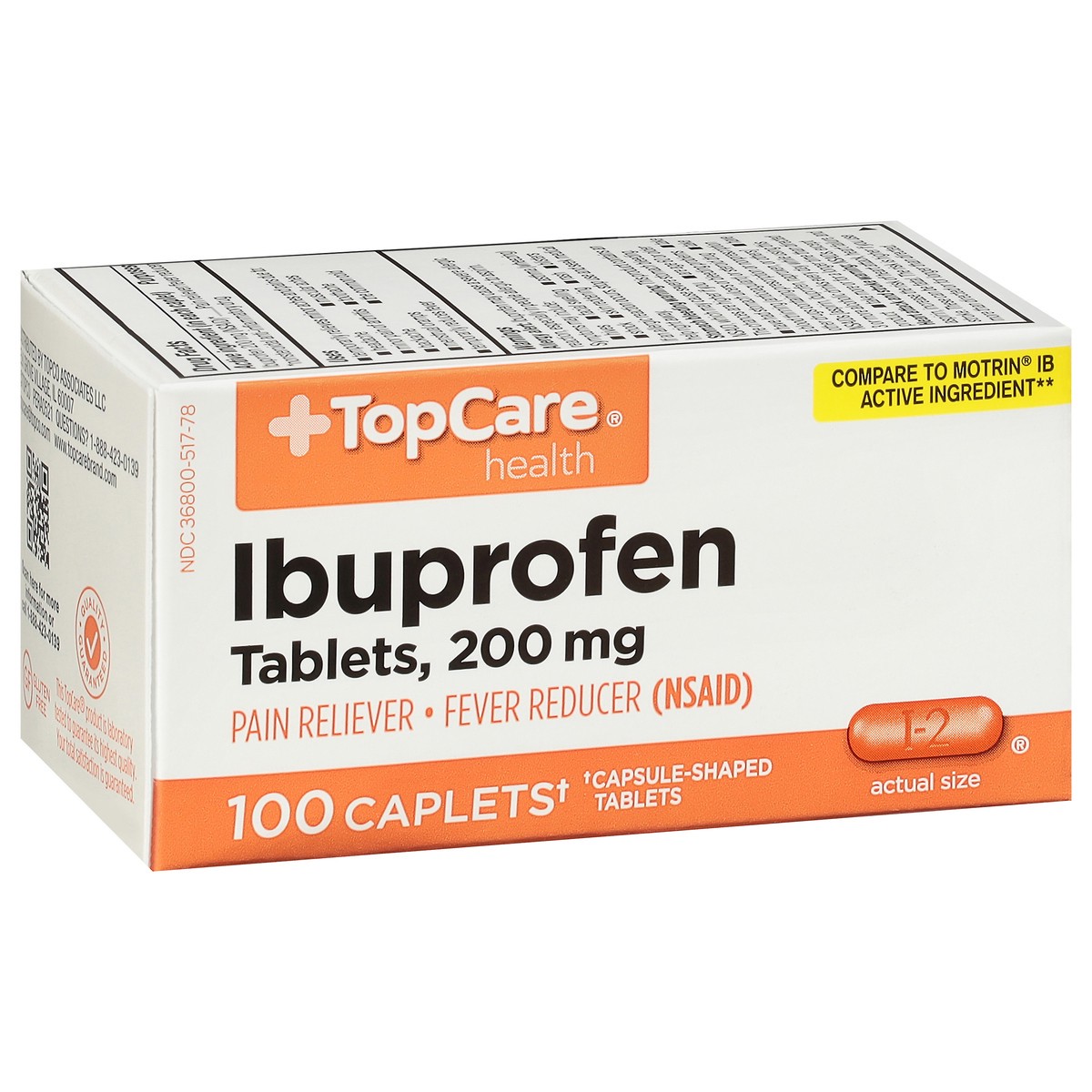 slide 5 of 10, Topcare Ibup Caps Orange, 100 ct