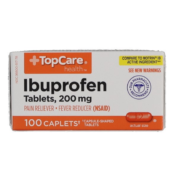 slide 1 of 10, Topcare Ibup Caps Orange, 100 ct