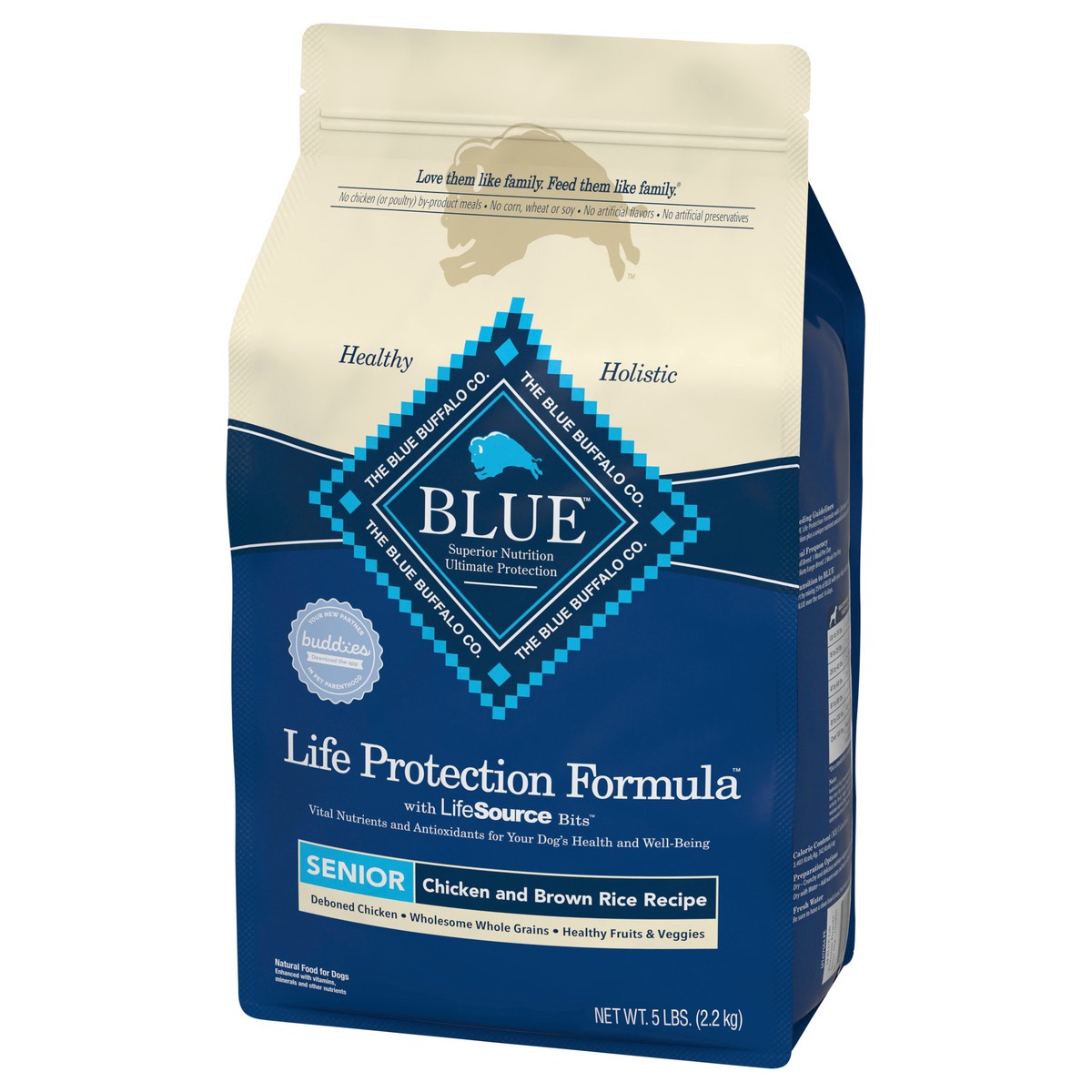 slide 5 of 8, Blue Buffalo Life Protection Formula Senior Dog Food, Chicken & Brown Rice, 5lbs, 5 lb