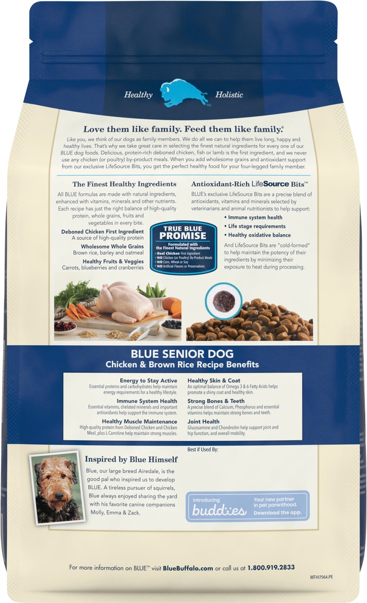 slide 4 of 8, Blue Buffalo Life Protection Formula Senior Dog Food, Chicken & Brown Rice, 5lbs, 5 lb
