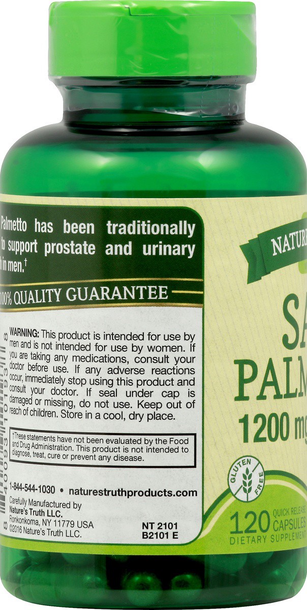 slide 5 of 5, Nature's Truth Saw Palmetto 1200 mg, 120 Count, 120 ct